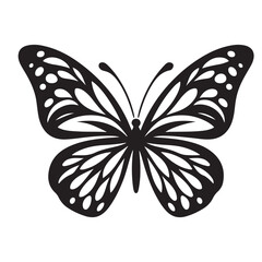 Flying Butterfly Vector Silhouette. Beauty Butterfly Vector icon design