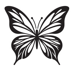 Flying Butterfly Vector Silhouette. Beauty Butterfly Vector icon design