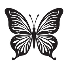 Flying Butterfly Vector Silhouette. Beauty Butterfly Vector icon design