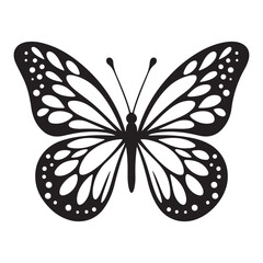 Flying Butterfly Vector Silhouette. Beauty Butterfly Vector icon design