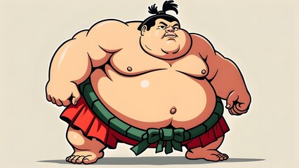 Powerful Sumo Wrestler Showcasing Impressive Physique