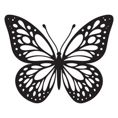 Flying Butterfly Vector Silhouette. Beauty Butterfly Vector icon design