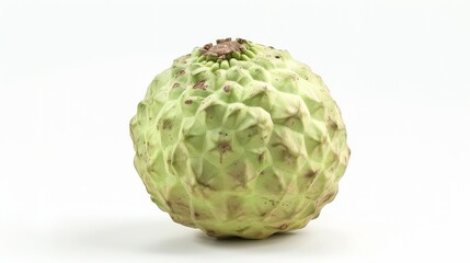 Fototapeta premium Green Sugar Apple Fruit on White Background