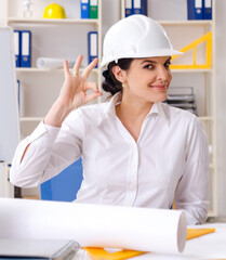 Female architect working in the office