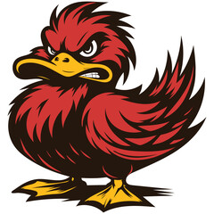Angry Duck Vector Cartoon Illustration