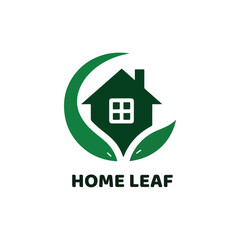 House and leaf logo | eco house logo vector editable 