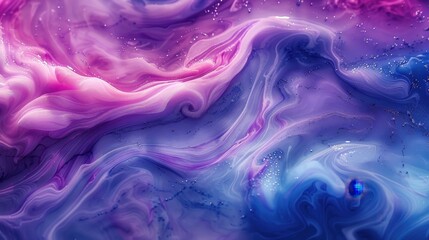 Obraz premium Abstract Swirling Purple and Blue Liquid with Glitter
