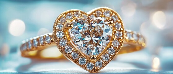 Sparkling Heart-Shaped Diamond Engagement Ring