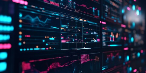 Fototapeta premium a continuous integration dashboard, test pipelines showing successful and failed runs