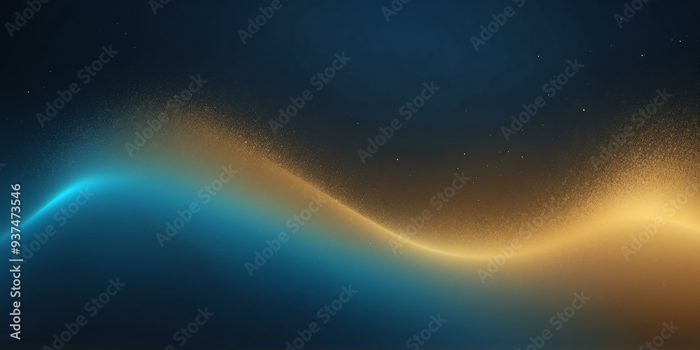 Wall mural gold to blue colors grainy gradient smooth transition background