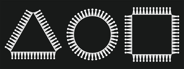 Decorative chess design frame template. Vector