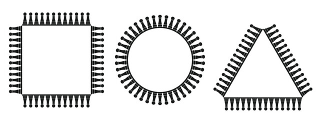 Decorative chess frame template isolated background. Vector