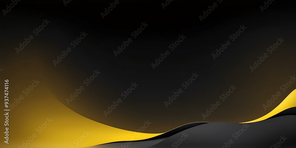 Wall mural black to yellow colors grainy gradient smooth transiti background