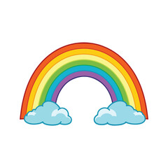 rainbow in the sky isolated vector illustration on white background 