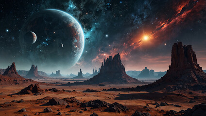 moon over the mountains