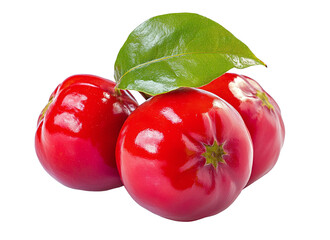 Acerola fruit on white background. PNG