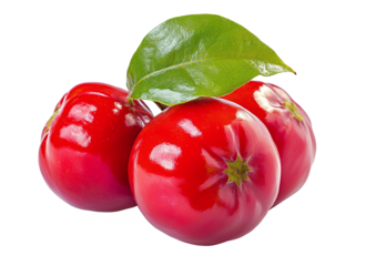 Acerola fruit on white background. PNG