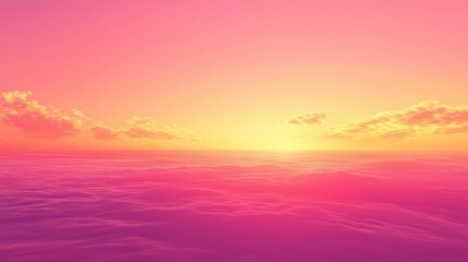 Fototapeta premium Pink sunset over water with clouds, capturing the calm and peaceful beauty of a serene sunset in a visually striking and inviting scene.