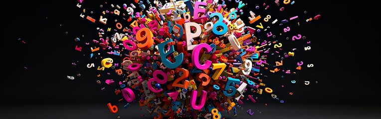 Colorful explosion on black background.