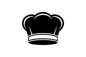 Minimalist chef hat icon style silhouette vector illustration: Chef Service Logo Icon design.