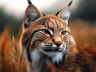 Obraz premium Jungle Cat, Wild Predator, Grassland Wildlife Photography