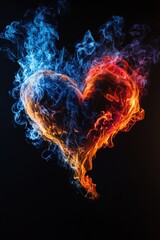 Fiery Heart of Passion: Captivating Smoke Art