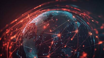 Fototapeta premium Futuristic Global Internet Connection Network.