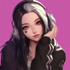 Girl in headphones avatar