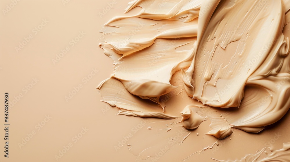 Poster Soft, creamy texture is artistically spread across a warm backdrop, creating an inviting ambiance that sparks imagination and creativity in an artistic workspace