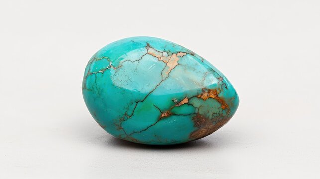 A turquoise gemstone with a southwestern desert and ancient cliff dwellings, symbolizing cultural heritage