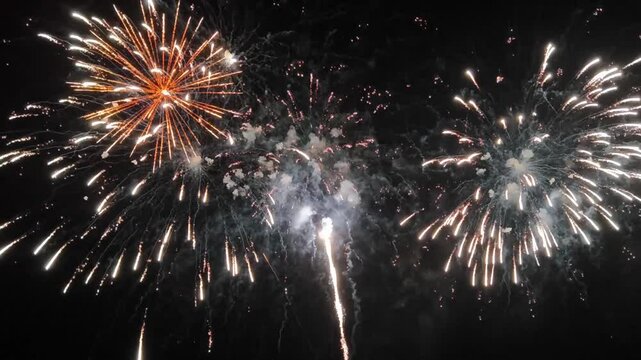 Fireworks for video background, new year, celebration, party and festival