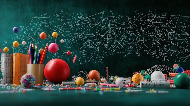 a chalkboard covered in simplified algebraic formulas