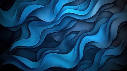 Fototapeta premium A captivating abstract wave pattern in shades of blue and black, perfect for backgrounds or design projects.