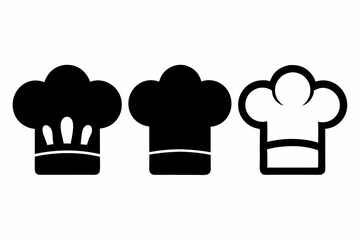 Set of Chef hat logo icons silhouette vector illustration