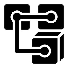 genesis block, original block, blocks, blockchain, block chain, fork solid or glyph icon