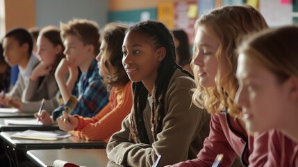 School students study in the classroom