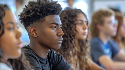 School students study in the classroom