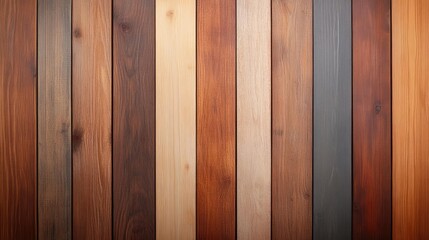 Naklejka premium A collection of wooden planks in various colors and textures, suitable for background or design projects.
