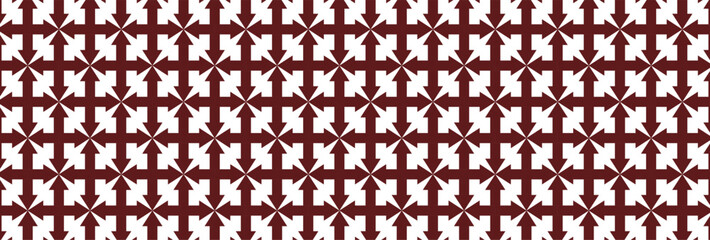 Seamless vector pattern in geometric ornamental style. Brown and white pattern.