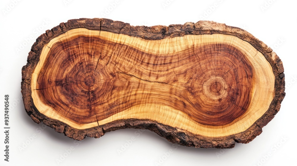 Aufkleber cross-section of a tree trunk with visible growth rings