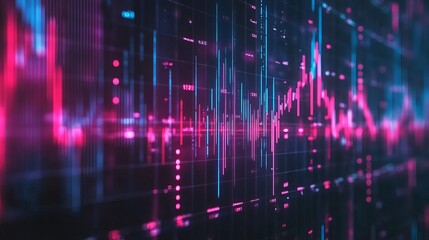 Fototapeta premium Futuristic stock market or forex trading graph, ideal for financial investments or economic trends. This abstract finance background showcases modern design and innovative concepts