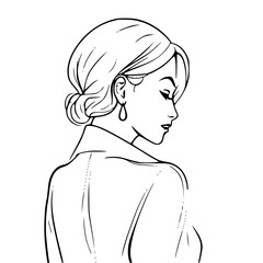 Graceful Silhouette: Girl's Back in Artistic View