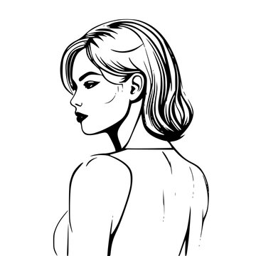 Graceful Silhouette: Girl's Back in Artistic View