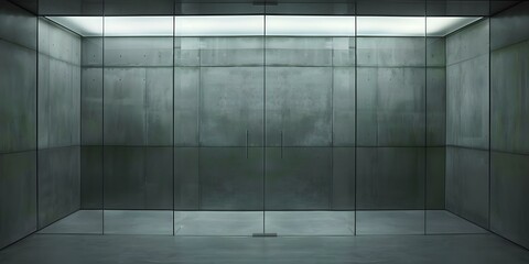 Glass Doors In A Concrete Room