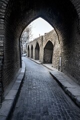 Obraz premium Stone Archway Street in an Ancient City
