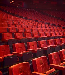 Red Seats in an Empty Auditorium