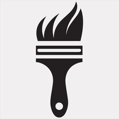 Paintbrush icon vector silhouette illustration icon on a white background