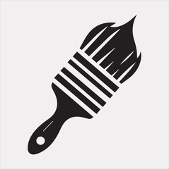 Paintbrush icon vector silhouette illustration icon on a white background