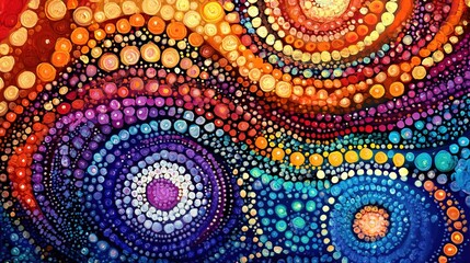 Obraz premium Australian Aboriginal dot painting style artÔºåAboriginal culture and expression