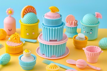 Colorful Stackable Cupcake Toy for Kids